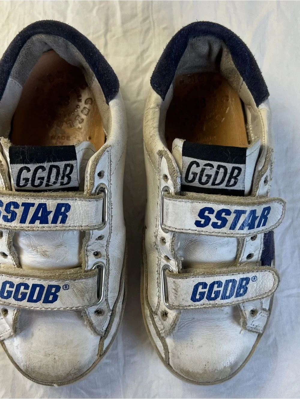Golden Goose SSTAR Kids sz28/11 White & Navy Star Velcro OldSchool EDT Sneakers
